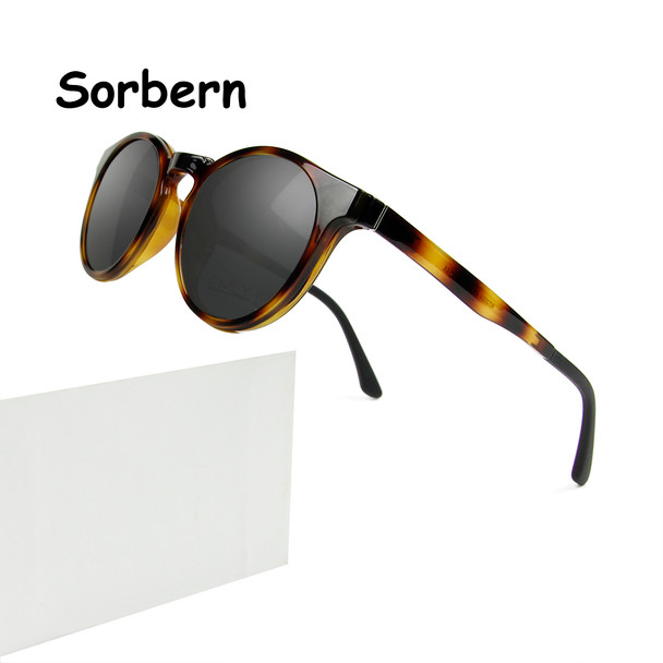 Round Magnetic Sunglasses Women Polarized Clip On Eyeglasses 2 In 1 Ultem Frame Glasses For Men Prescription Eyewear UV400
