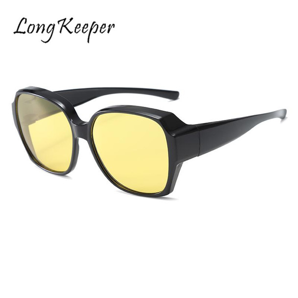 Longkeeper Vintage Polarized Night Vision Sunglasses Women Men Myopia Sun Glasses Female Punk Yellow Lenses Uv400 Driving Shades