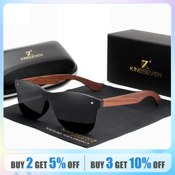 KINGSEVEN Natural Wooden Sunglasses Men Vintage Classic Polarized Fashion Women Elegant Handmade Wood SunGlasses Driving for Men