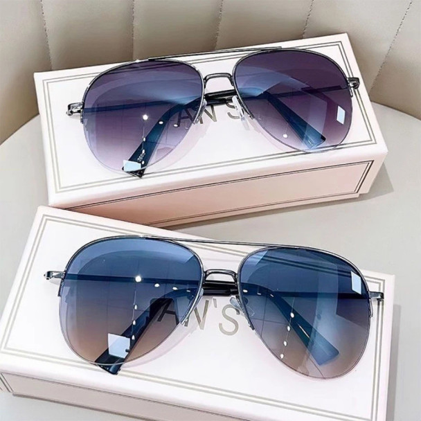 Fashion Gradient Sunglasses for Men Big Frame Pilot Sun Glasses Design Anti-reflective Lunette De Soleil Homme UV400 (No Box)