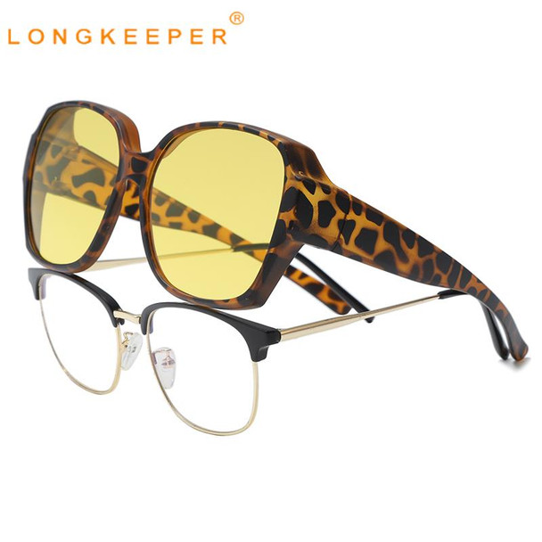 Square Polarized Night Vision Glasses for Driving Car Myopia Men's Glasses Women Sunglasses Sets Eyewear Lentes Para Hombre