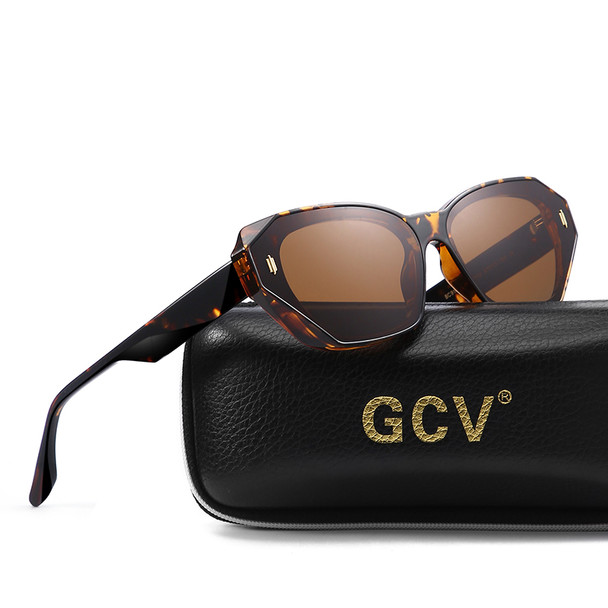 GCV Brand Acetate Cat Eye Polarized Sunglasses Women Fashion Outdoors Eyewear Uv400 Ultraviolet-Proof Quality Of Luxury Goods