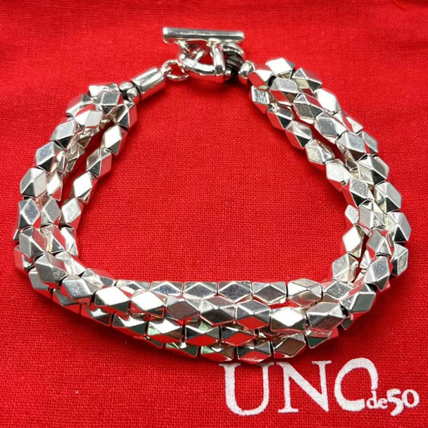 2023 New UNOde50 Bestselling High Quality Four Row Exquisite Bracelet in Europe and America Women's Romantic Gift Bag