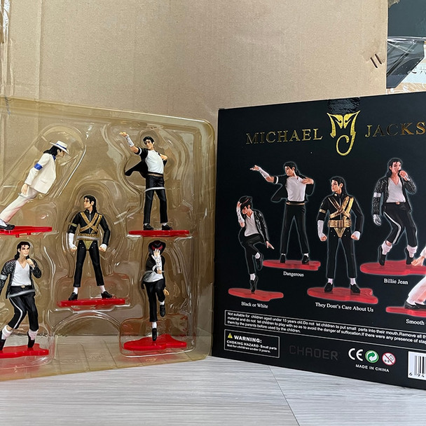 5PCS Michael Jackson Action Figure SHFiguarts White Suit Figma 096 Thriller MJ Classic Anime Toys Collection Model Birthday Gift
