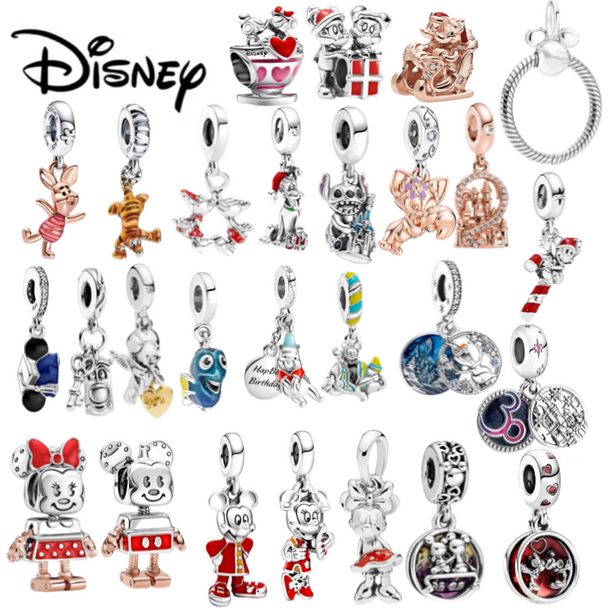 Classic Design Red Crystal Mickey Charm Minnie Pendant Pandora Beads fit For Original Bracelet DIY Making Fashion Jewelry Gift