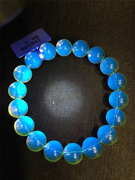 11mm Natural Amber Bracelet For Women Men Blue Yelow Healing Luck Gift Healing Stone Mexico Round Beads Gemstone Strands AAAAA