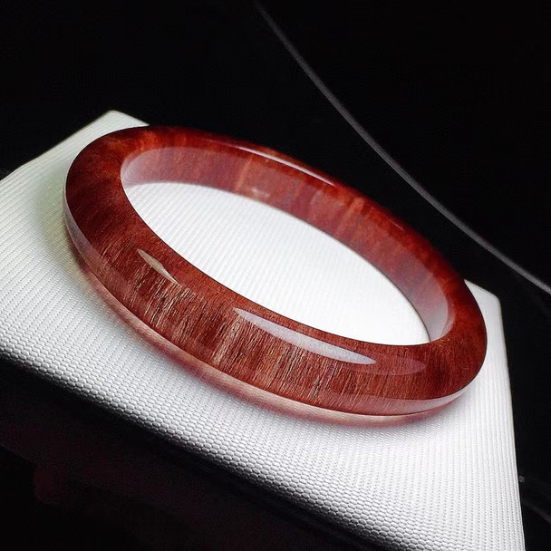 Natural Red Rutilated Quartz Bangle Woman Men Bracelet Cat Eye Fashion Jewelry 60mm Brazil Fashion Stone AAAAAA