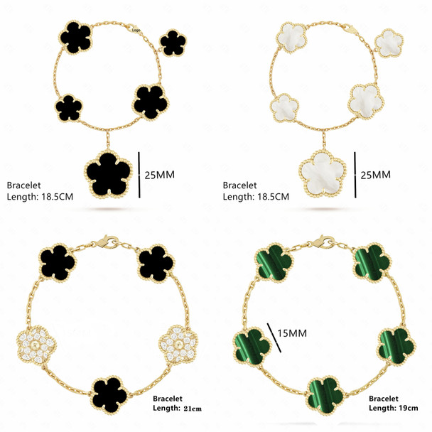 Classic fashion simple natural stone five/four leaf bracelet Women Women party wedding jewelry brand jewelry gifts