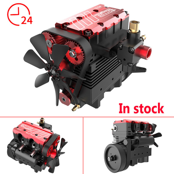 TOYAN FS-L200AC Engine Model 7cc Inline 2 Cylinders 4 Stroke Air Cooled Nitro Engine Model Kit - TOYAN & OTTO MOTOR Version