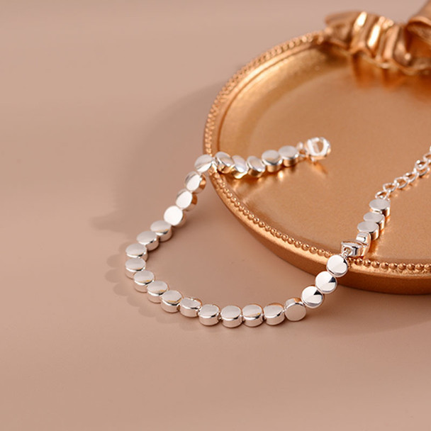 100% Solid 925 Sterling Silver Hiphop Round Ball Bracelet for Women Men Vintage Handmade Hasp Bracelet Birthday Gift S-B451