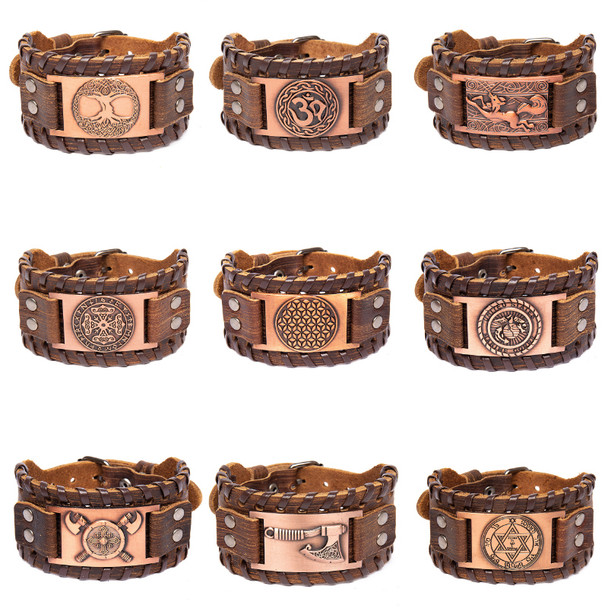 New Retro Wide Leather Pirate Compass Bracelet Men's Bracelet Celtic Viking Jewelry Compass Bracelet Accessories Party Gifts New Retro Wide Leather Pirate Compass Bracelet Men's Bracelet Celtic Viking Jewelry Compass Bracelet Accessories Party Gifts
