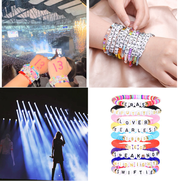 T.S Friendship Bracelets Concert Evermore Anti Hero Midnight Folklore Fearless Lover Album Jewelry