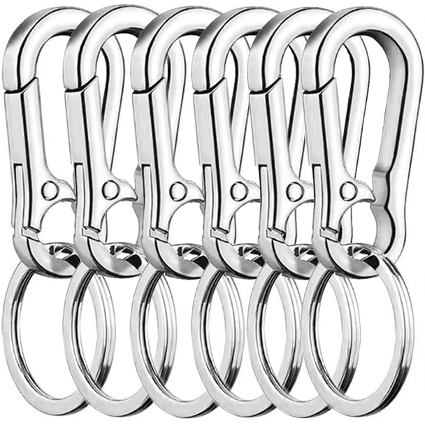 Unisex Key Chain Stainless Steel Gourd Buckle Carabiner Keychain Waist Belt Clip Keyring Anti-lost Ring Buckle Car Decor Gifts