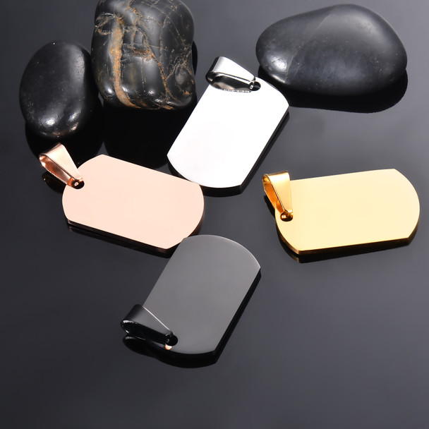 5Pcs/Lot Quality Stainless Steel Military Army Stamping Blanks Dog Tags Necklace Pendant Jewelry Wholesale
