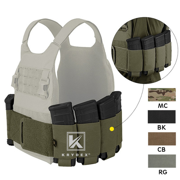 KRYDEX Elastic Cummerbund 4 x AR Magazine Pouches Stretch Cummerbund For LBT LBX FCPC Vest Accessories 2PCS/Set