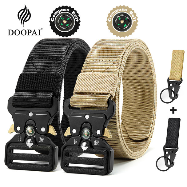 Men's Belt Army Outdoor Hunting Compass Tactical Multi Function Combat Survival Marine Corps Canvas For Nylon Male Luxury Belts