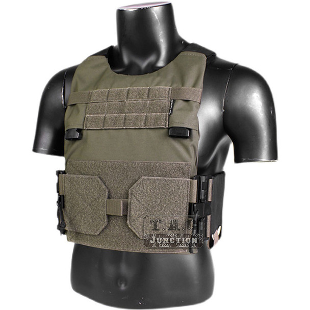 Tactical LV-119 mbav Quick Release Slick Plate Carrier With Magazine Pouch Elastic Cummerbund Low Vis Vest Holds AR Magazines