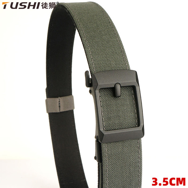 TUSHI New Men's Military Pistol Gun Belt Metal Automatic Buckle Sturdy Nylon Tactical Belt Outdoor IPSC Casual Waistband Male