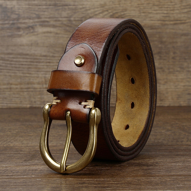 3.5CM Men's Genuine Leather Belt Luxury Retro High Quality Pure Copper Button Jeans Casual Belt Jeans Belt Men's Fashion 3.5CM Men's Genuine Leather Belt Luxury Retro High Quality Pure Copper Button Jeans Casual Belt Jeans Belt Men's Fashion