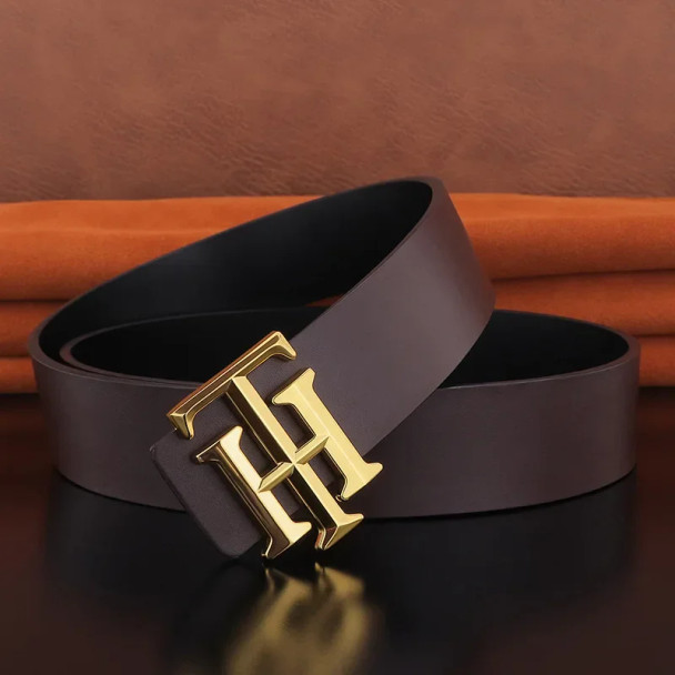 High Quality Letter Belt for Men Slide Buckle B Belts Mens Brand Genuine Leather Designer Balck Waistband Male Casual Ceinture