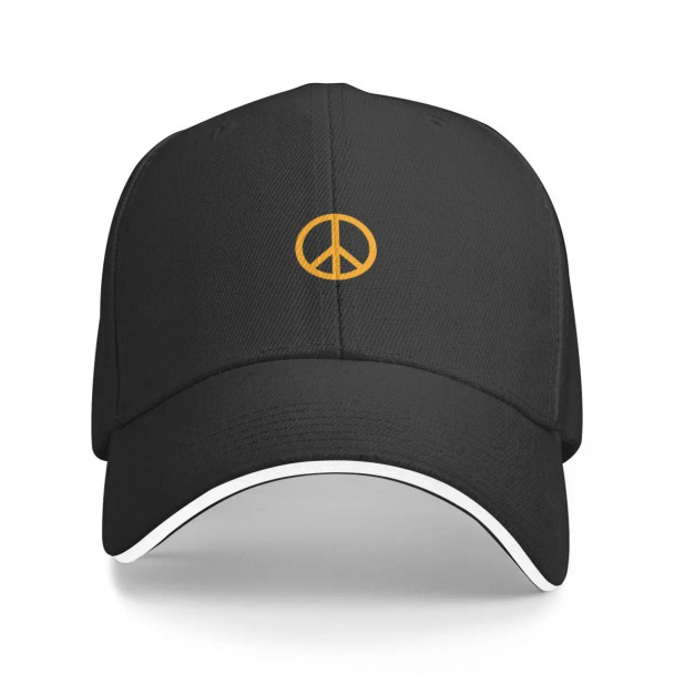 PEACE SIGN (ORANGE) Baseball Cap Big Size Hat Sun Cap New In The Hat Hats Man Women's