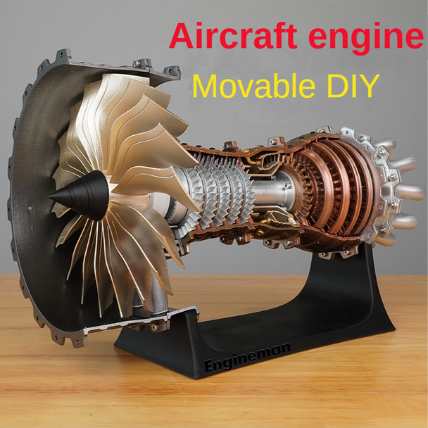 Aircraft Engine Model Mini Aviation Turbofan Engine Model Assemble Startable DIY Toys