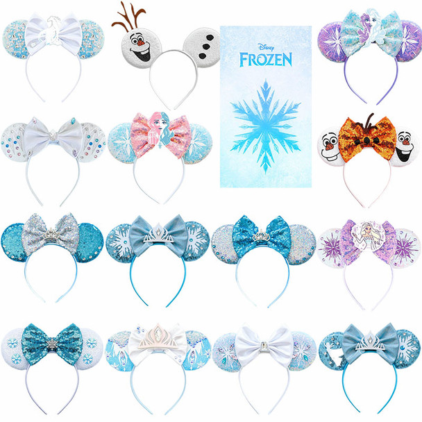 Anime Frozen Hari Bands Girls Olaf Bow Hairbands Kids Snowflake Crown Hair Accessories Women Disney Princess Elsa Headbands Gift