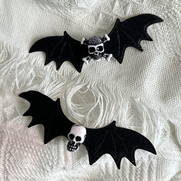 Goth Skeleton Wings Hair Clips Gothic Duckbill Clips Halloween Angel Bat Hair Barrettes Lolita Hairpin Creative Hair Style2023