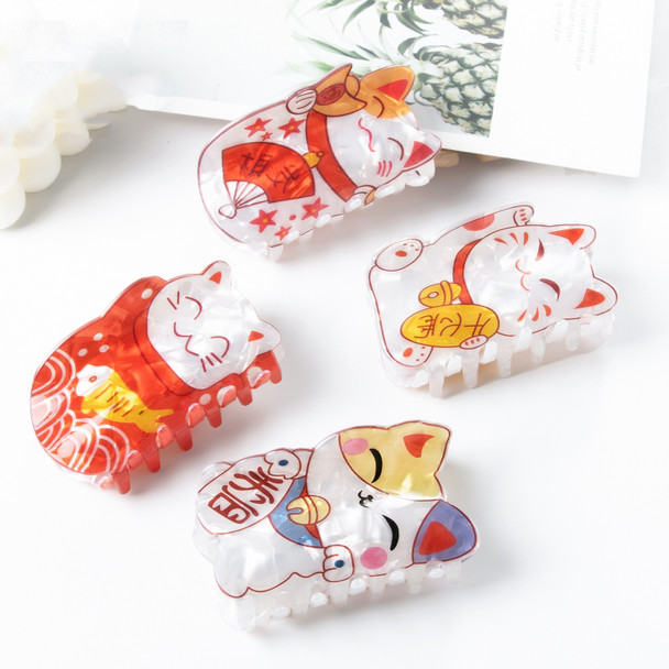 Muweordy New Fortune Cat Hair Clips Cartoon Claw Clip Cute Animal Hair Claw Popular Girl Catches Ins Same Hair Accessories