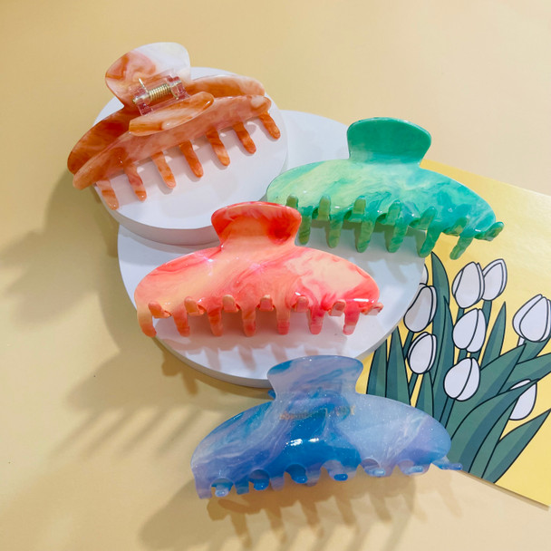 Muweordy New French Hair Claw Acrylic Claw Clip Cream Starry Sky Color Crab Hair Clip Retro Popular Hair Catches for Women Girls Muweordy New French Hair Claw Acrylic Claw Clip Cream Starry Sky Color Crab Hair Clip Retro Popular Hair Catches for Women Girls
