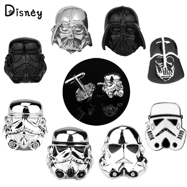 Disney Movie Jewelry Star Wars Darth Vader Cufflinks Classic Figure Stormtrooper Cufflinks Men French Shirt Cuffs Accessories