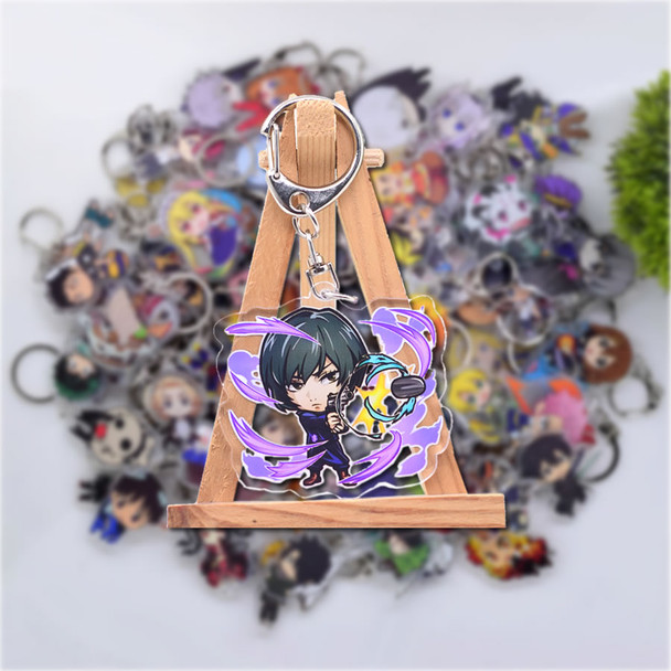 100pcs/Lot Hundreds of Styles Acrylic Keychain Customized Key Chain Anime Keyring Chibi Pendant Accessories