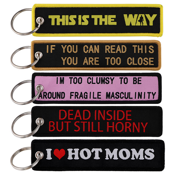 THIS IS THE WAY Cool Key Tag Keychains for Car Motorcycles Keys Holder Keyring Women Fashion Jewelry Accessories Gifts Jet Tag