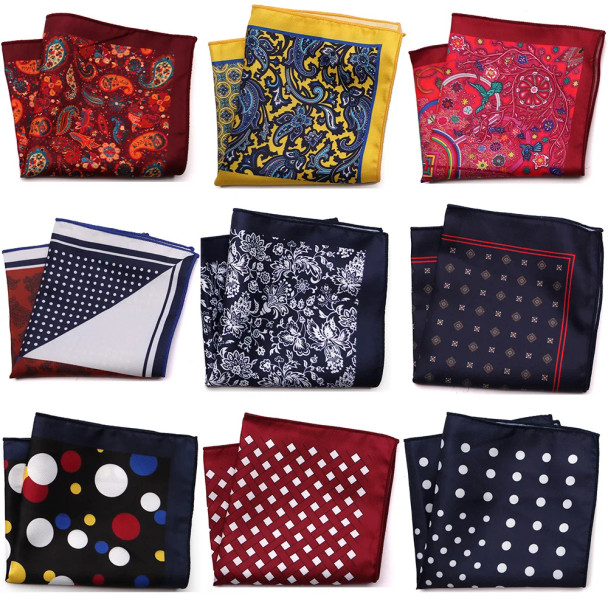 Design Pocket Square Handkerchief 23*23CM Paisley Dot Chest Hankies for Wedding Men's Suit Hanky Chest Towel Free Shipping