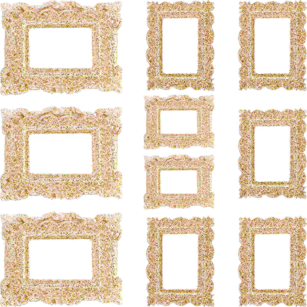 10 Pcs Picture Frames DIY Mini Vintage Picture Frames Keychain Wallet Making Accessory Gold Purse Size Picture Frames Tiny