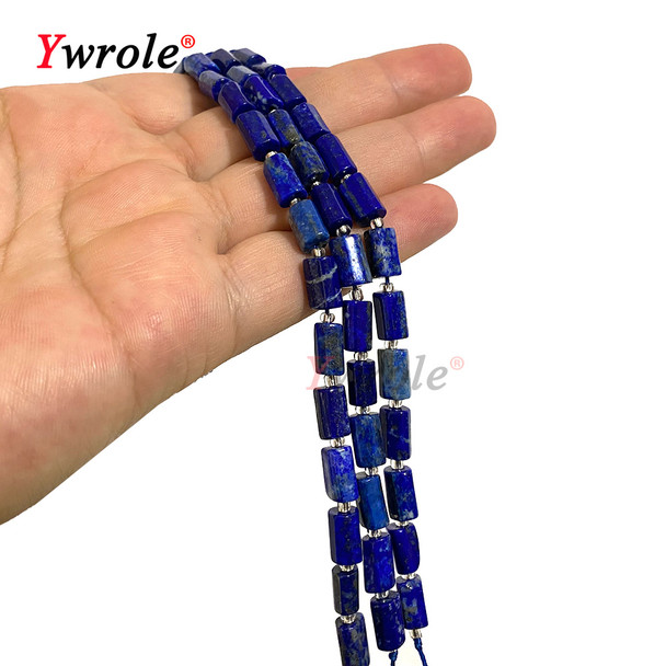 Natural Gemstone Lapis Lazuli Faceted Cylinder Loose Stone Beads For Jewelry Making DIY Bracelet Earrings Handmade Accessories