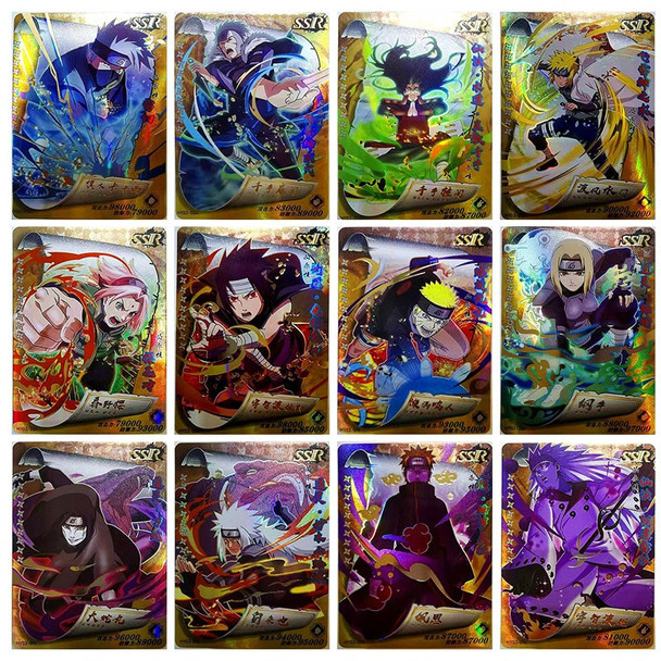 Anime NARUTO Kawaii SSR Rare Flash Card Hatake Kakashi Senju Hashirama Tsunade Toys for boys Collection Card Birthday Gift
