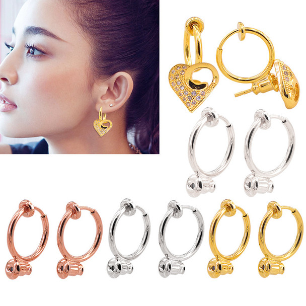 4 pcs/20 pcs DIY Ear clips wave head screw spring resin ear clips without pierced earrings converter DIY jewelry accessories