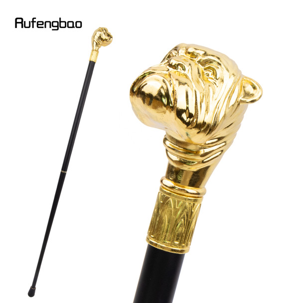 Golden Dog Puppy Luxury Pattern Walking Stick Party Fashion Elegant Walking Stick Decorative Cospaly Cane Knob Crosier 93cm