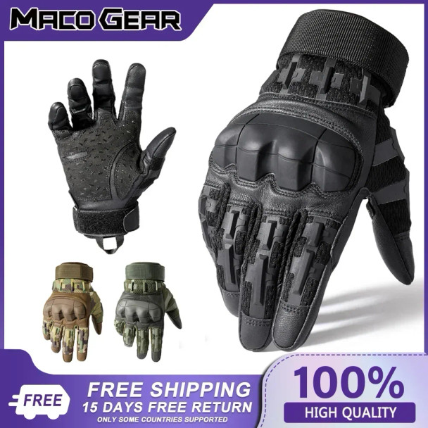 Tactical Gloves Pro Army Military Touch Screen PU Leather Outdoor Hunting Hiking Combat Airsoft Full Finger Shooting Glove Men