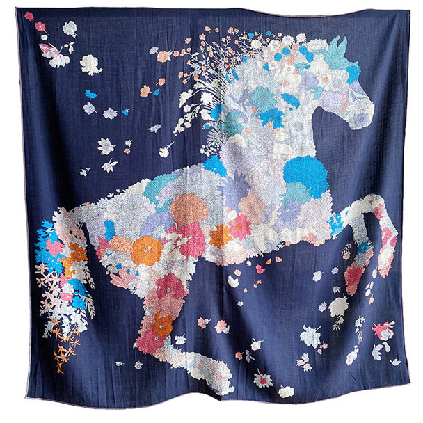 135cm Luxury Brand Twill Silk Scarf Women Square Scarf Design Kerchief Scarves For Ladies Fashion Shawl Echarpe