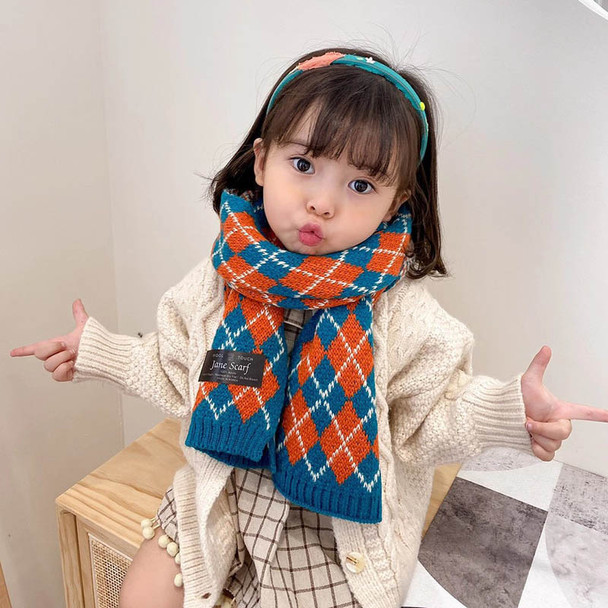 Baby scarf autumn winter knitted multicolor warm boys and girls thick Plaid versatile children's bib winter Korean version