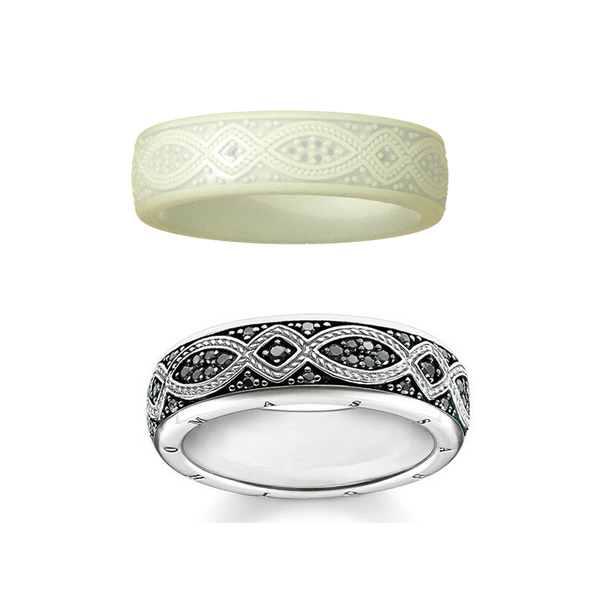 Vintage Metal Craftsman Carved Sign Ring Model For Men Direct Cast White Wax Pieces Retro Jewelry 3D Printing Easy Casting Resin