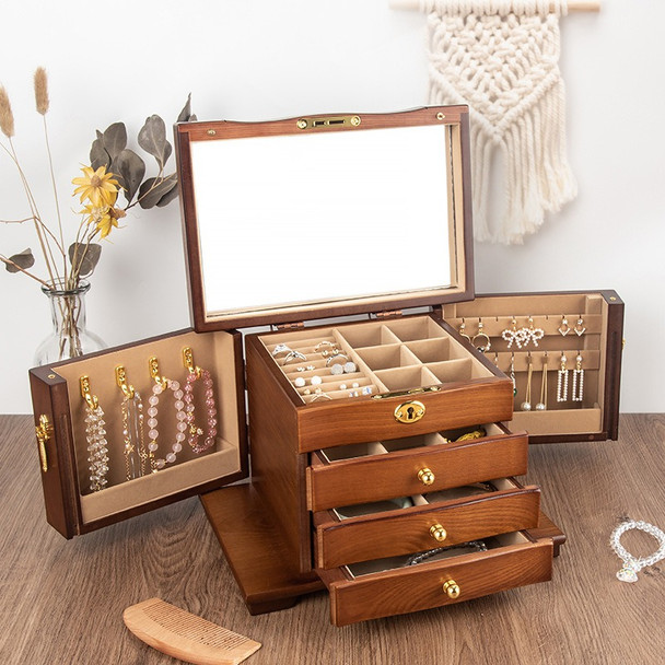 Wooden Jewelry Box Organizer Luxury Jewelry Box Set Multi for Women Layer Large Capacity Display Rack Dust Proof Pandora Boxs