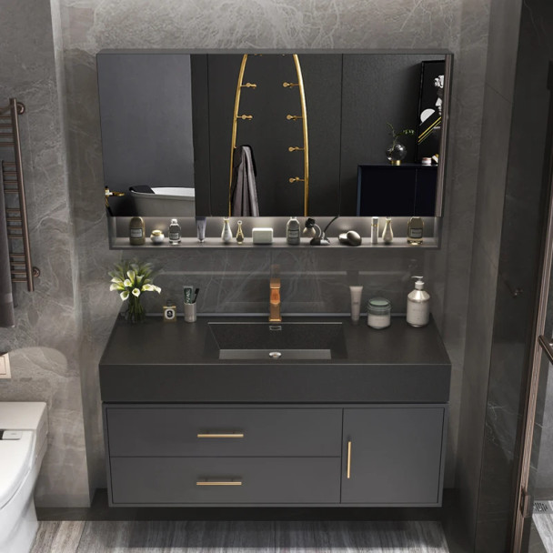 Customizable Modern Minimalist Bathroom Cabinet Vanity Bathroom Cabinets Under Sink Bathroom Cabinet With Mirror Black