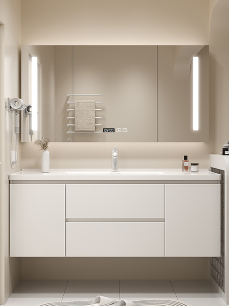 Modern minimalist bathroom sink, washbasin cabinet