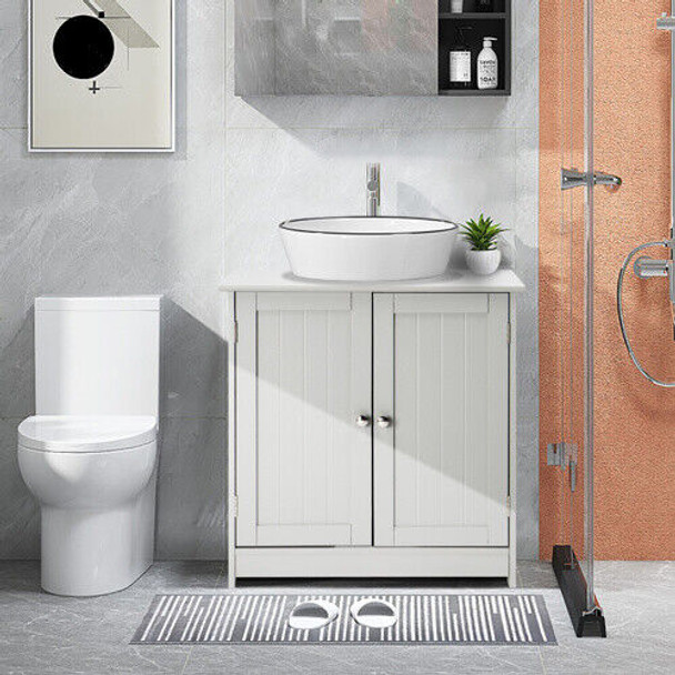 24" Bathroom Vanity Cabinet Single Wood Vessel Sink Top Sink Cabinet Modern Bathroom Storage Small Quick Assembly