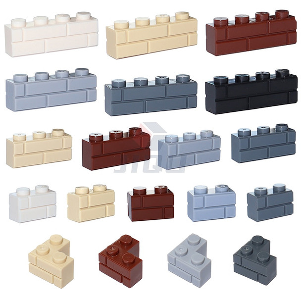 MOC 1x2 1x3 1x4 L Dots Masonry Profile Thick Brick Creative Figures House Contruction Building Blocks Toy Compatible 98283 15533
