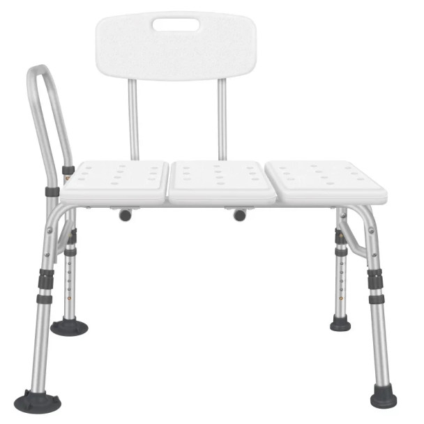 Seniors Shower Chair Non-Drilling Anti-Slip Seat Aluminum Alloy Maternity Bathroom Stool Three-Seat Shower Chair