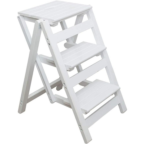 3-Step Folding Portable Wooden Step Stool for Adults/Step Ladder/Counter Chair Kitchen Furniture Home